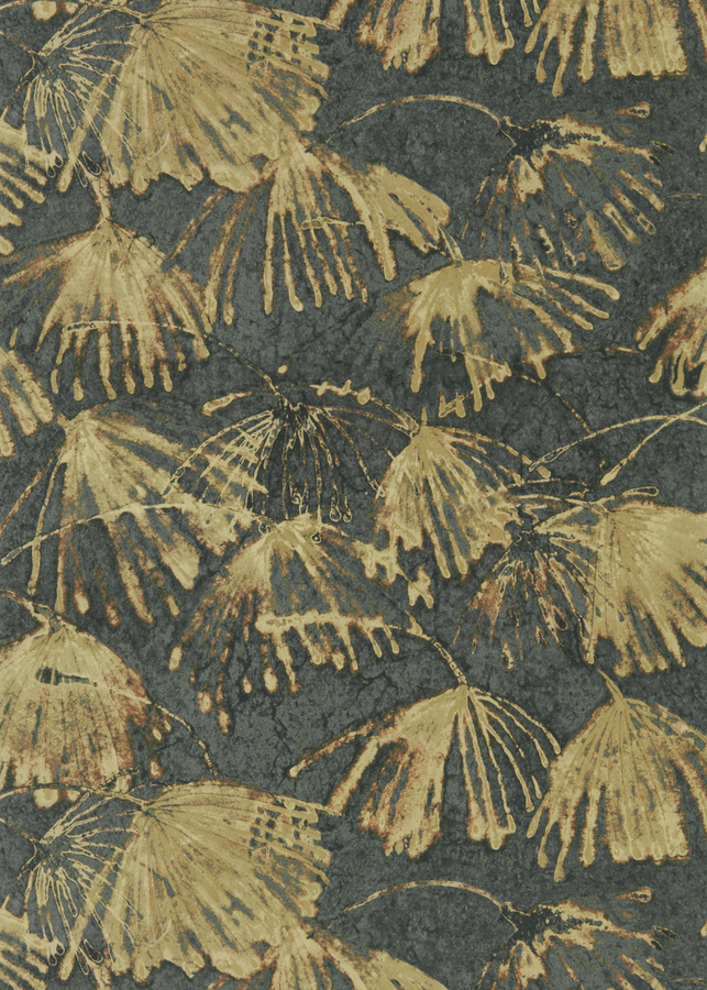 Zoffany Tapete Iliad Burnished in Silber Grün Braun mit floralem und botanischem Muster als Vlies-Tapete - Bild 1