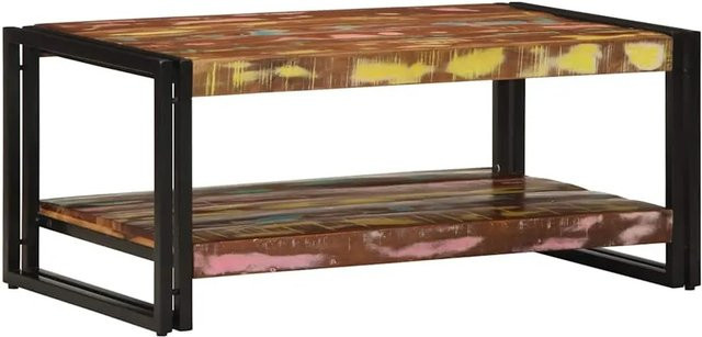 vidaXL Couchtisch aus massivem Altholz in Mehrfarbig, B/T/H: 90 x 50 x 38 cm - Bild 1