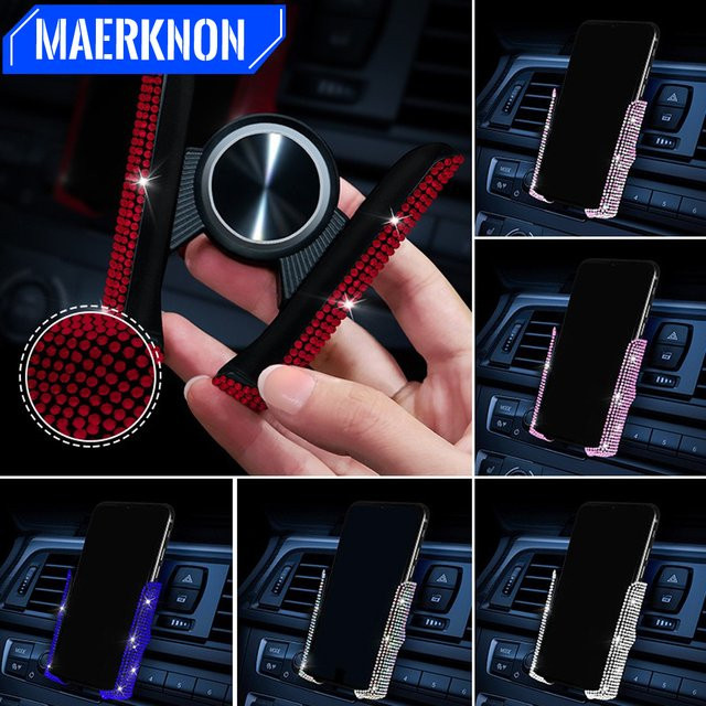 Autotelefonhalter Air Vent Diamond Crystal Mount Clip Handyhalterung für das Auto in Pink - Bild 1