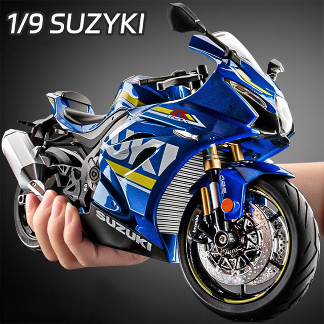 MAKEDA Suzuki GSX-1000R Hayabusa, Motorrad Modell, Metall, mit Licht - Bild 1