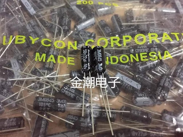 Rubycon YXA Aluminium-Elektrolytkondensator 22µF 50V Schwarz B/H/T: 5 x 11 mm - Bild 1