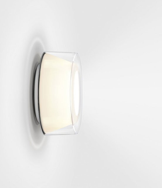 Serien Lighting Curling Wall M LED-Wandleuchte mit transparentem Acrylglasschirm und konischem Reflektor in Weiß, Warmweiß 2700K - Bild 1