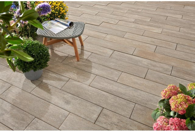 Terrassenplatte Kann Rayon Sienna in Steinoptik, Farbe Braun/Beige, B/T/H: 80 x 20 x 7,5 cm - Bild 1