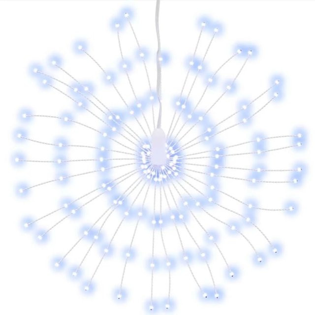 vidaXL Weihnachtsbeleuchtung Feuerwerk 4 Stück, 140 LEDs Kaltweiß, Kupfer, mit Fernbedienung und Timer, IP44 für Innen- und Außenbereich - Bild 1