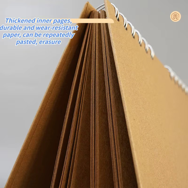 DIY Vintage Scrapbook Fotoalbum Braun mit 60 leeren Seiten, Durchmesser: 20,3 cm - Bild 2