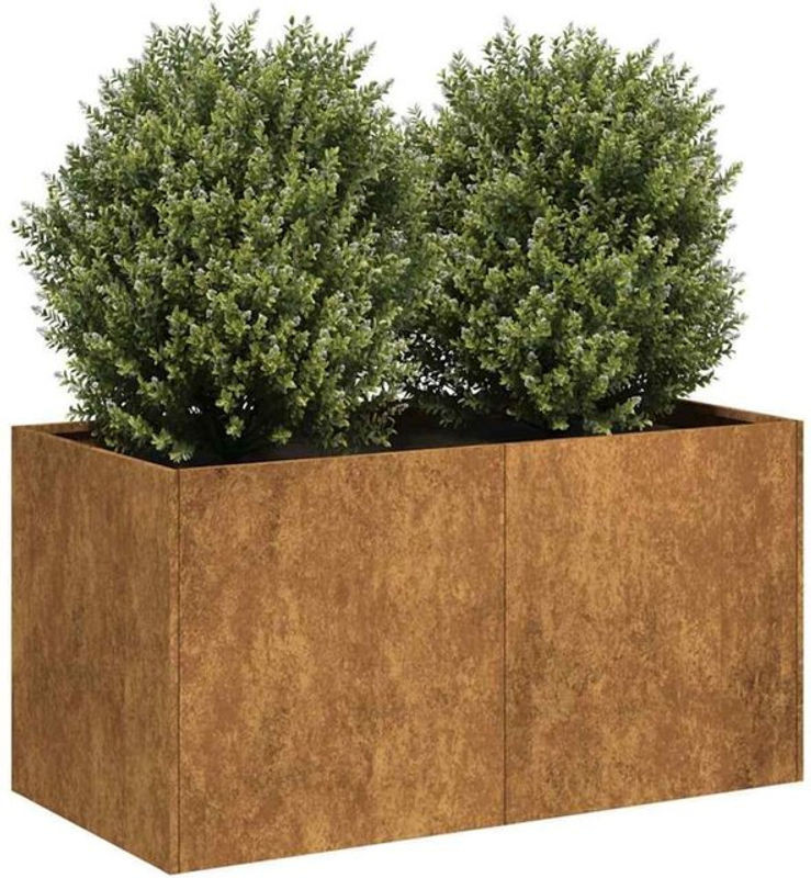 Vidaxl Pflanzkübel aus wetterfestem Stahl in Braun, B/T/H: 80 x 40 x 40 cm - Bild 1
