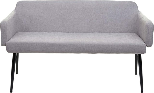Polsterbank MCW-L13 mit Rückenlehne und Armlehnen aus Textil, grau, Breite: 133 cm - Bild 1