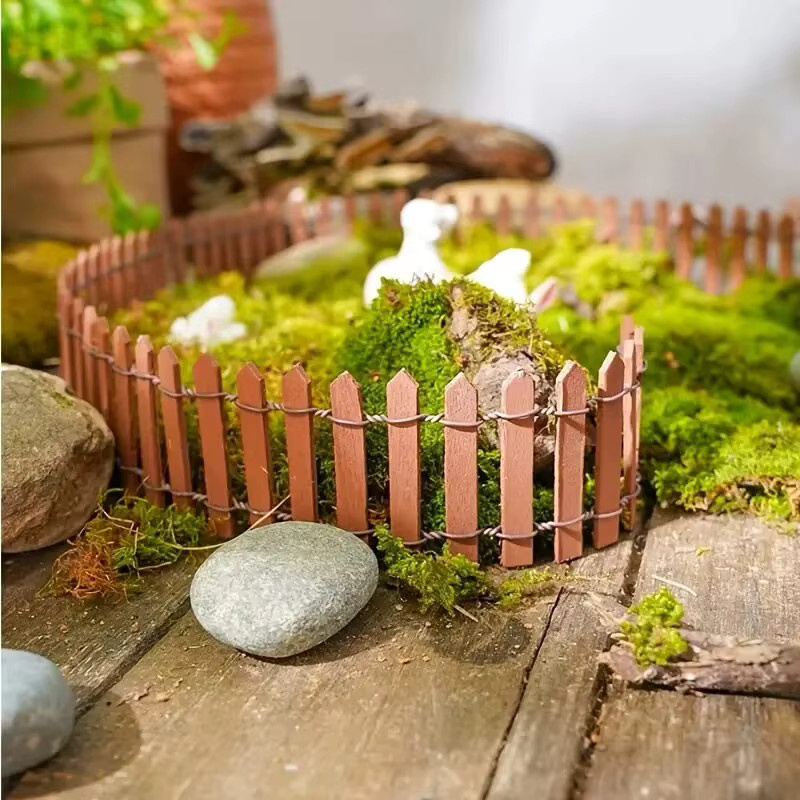 Mini-Zaun aus Holz in Braun als Garten- und Bonsai-Dekoration für dein DIY-Projekt - Bild 5