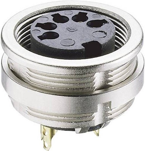 Lumberg 0304 08-1 DIN-Rundsteckverbinder Buchse, vertikaler Einbau, 8-polig, Silber - Bild 1