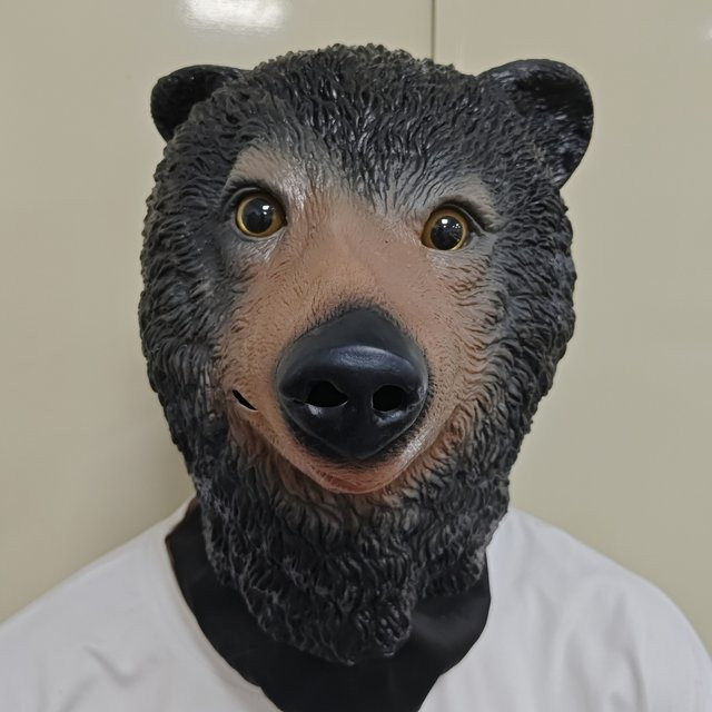 patygr Schwarzbären-Maske, Braun, Kunststoff, Unisex - Bild 1