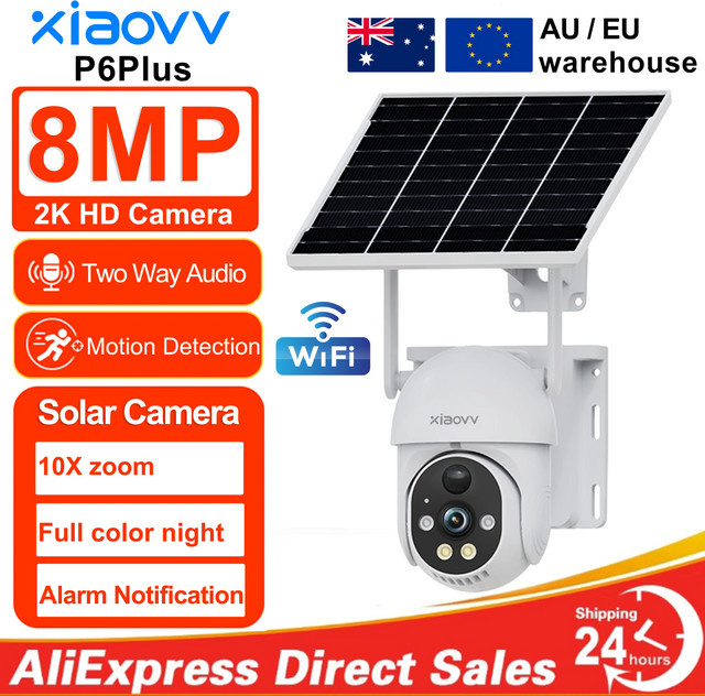 Xiaomi Solar CCTV Kamera 8MP 2K HD, Drahtlose PTZ WiFi Außenkamera mit Batterie, IP65 Wasserdicht, PIR Bewegungsmelder und Nachtsicht, Farbe: Weiß - Bild 1