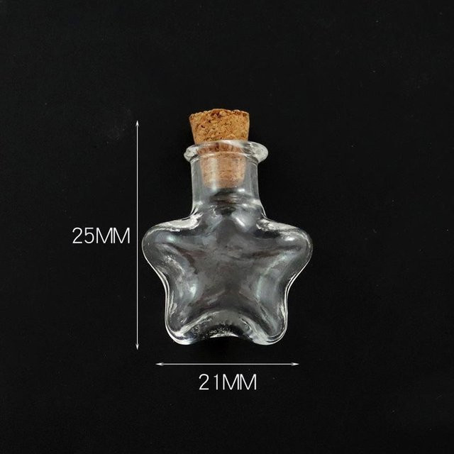 10 Stück Mini-Glasflaschen mit Korkstopfen in Transparent und Grau zur Dekoration - Bild 1