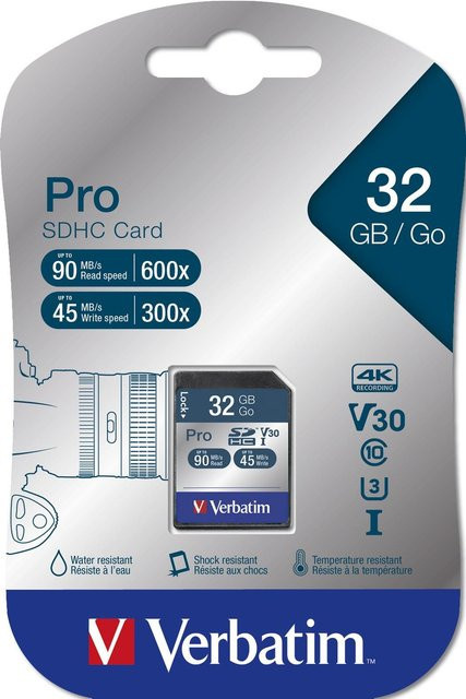 Verbatim SDHC Speicherkarte Class 10 mit 32 GB in Schwarz - Bild 1