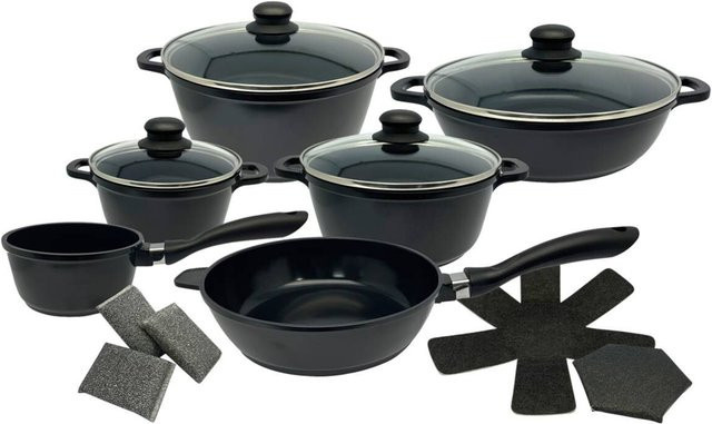 Pocoline Topfset aus Aluguss in Schwarz mit Keramikbeschichtung, 15-teilig - Bild 1