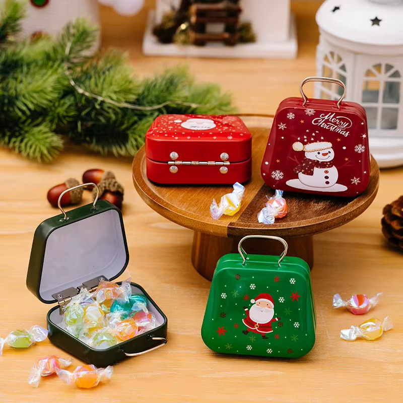 ZQNYCY Weihnachts Handtaschen-Geschenkbox aus Glas und Zinn in Mehrfarbig für Süßigkeiten und Schmuck - Bild 3