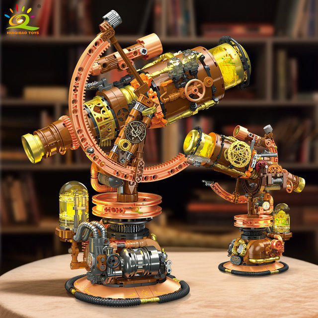 HUIQIBAO Weltraum Simulations-Punk-Teleskop-Modell, Bausteine, mit Licht, 797 Teile - Bild 1