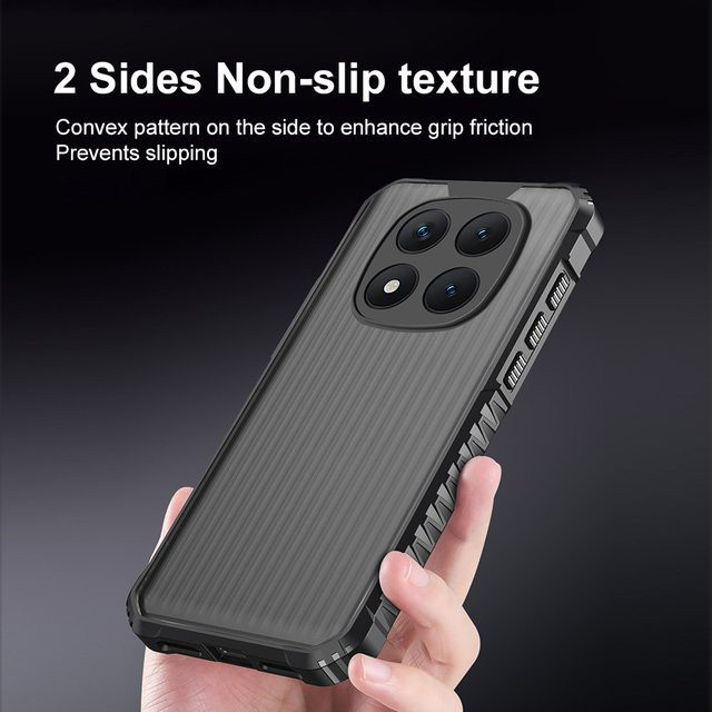 Stoßfeste Hartschalenhülle mit vertikalen Streifen für Xiaomi Redmi Note 15 Pro 14 Pro Plus 13 12 11 und Redmi 15 14 C 4G 15C 13C 12 in Schwarz und Grau - Bild 1