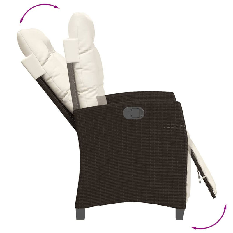Vidaxl Gartenmöbel-Set aus Polyrattan mit Kissen, 5-teilig, Braun - Bild 2