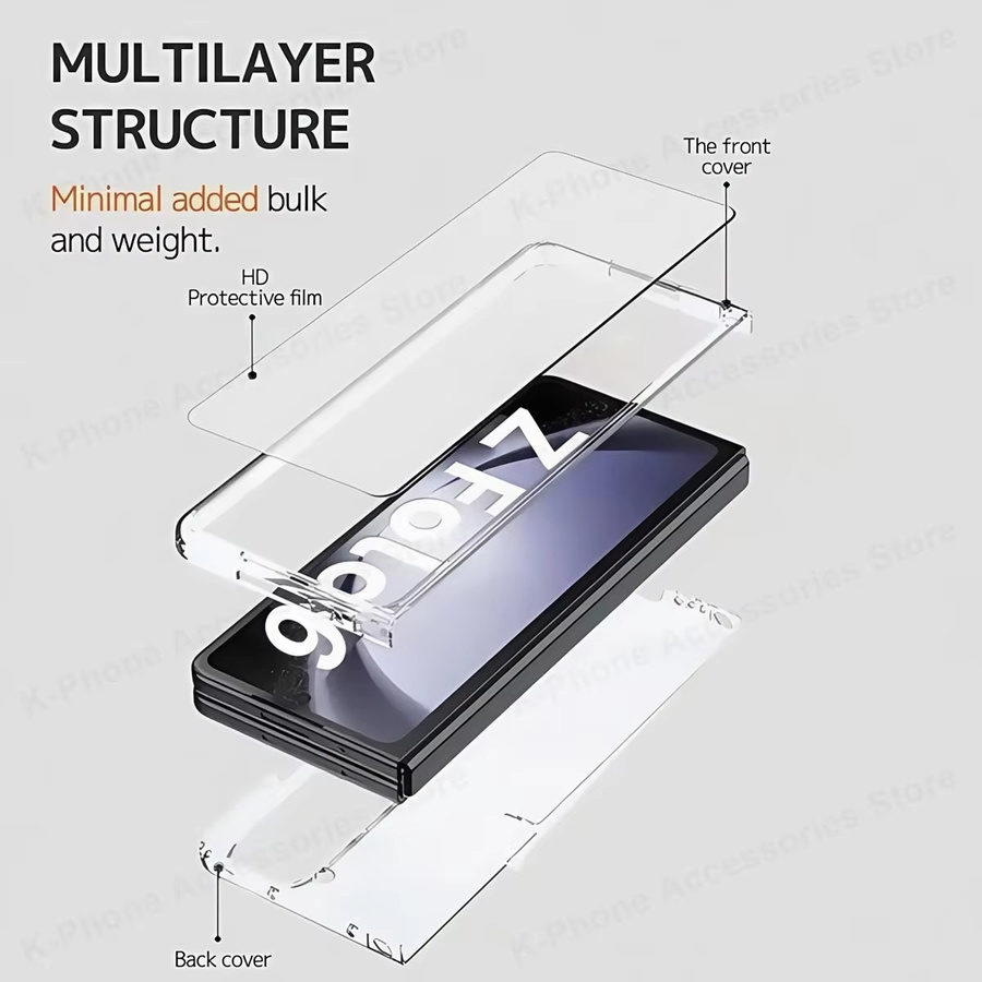 Fundas Transparente Handyhülle für Samsung Galaxy Z Fold 7 mit gehärtetem Glas und Stiftschlitz, stoßfeste Hartschale - Bild 5
