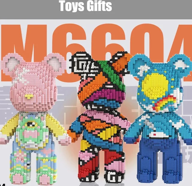 TIANMENG Heißer 3D Kawaii Bär Modell Micro Diamant Baustein, mit Licht, Bunt / Mehrfarbig - Bild 1