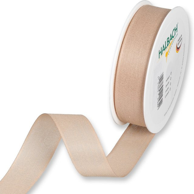 Halbach Dekoband in Baumwolloptik aus Polyester, Farbe: Natur/Beige, Breite: 2,5 cm, Länge: 5 m - Bild 1