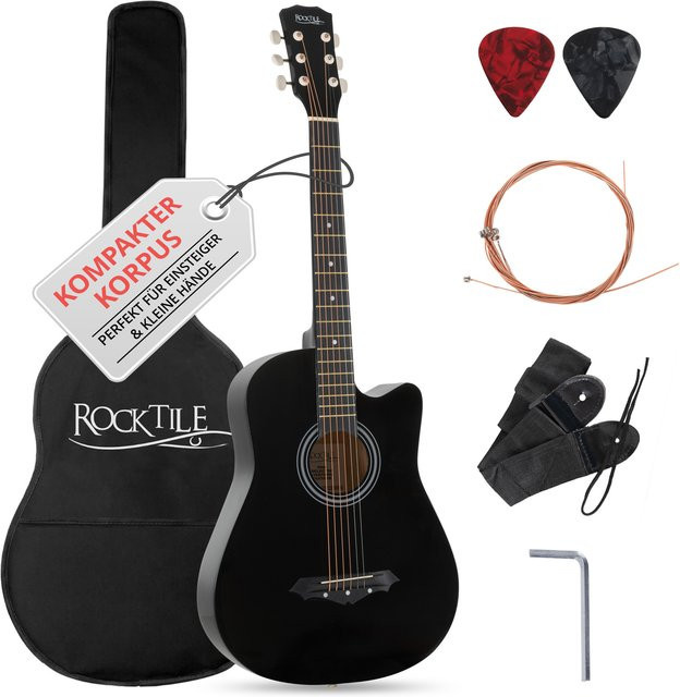 ROCKTILE Westerngitarren Set in Schwarz - Bild 1