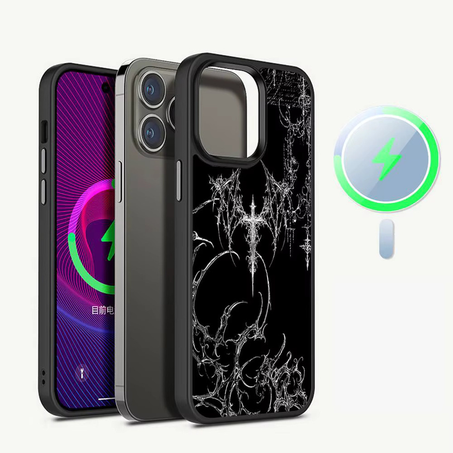 Magnetische Handyhülle Gotisches Cyber Sigil Kreuz für Apple iPhone 16 15 14 13 12 11 Pro Max Plus in Schwarz - Bild 6