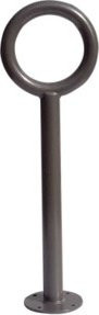 Schake Anlehnpfosten mit Rohring und Bodenplatte aus Stahl, Anthrazit, Gesamthöhe: 90 cm, Rohring Ø: 300 mm, Pfosten Ø: 60 mm, Bodenplatte Ø: 180 mm - Bild 1