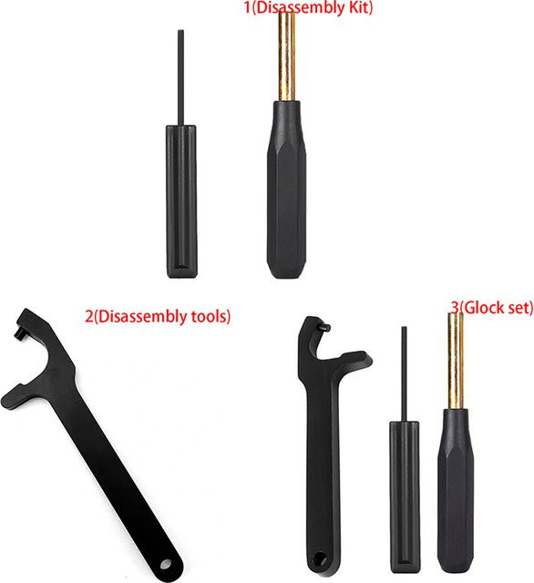 Glock Magnetplatte Demontage- und Montage-Werkzeug Kit für Frontvisier in Schwarz, 3-teiliges Set - Bild 1