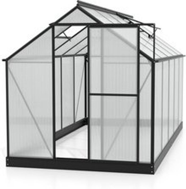 Vitavia Gewächshaus Eos in Schwarz mit Polycarbonat-Platten und Schwingtür, B/H/L: 197,7 x 195,9 x 377,1 cm - Bild 3