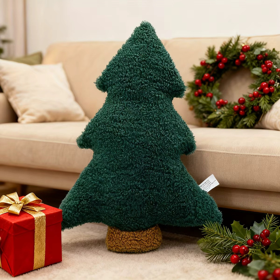 DUTRIEUX Plüsch-Weihnachtsbaum-Wurfkissen in Grün - Bild 4