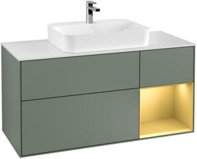 V&B Waschtischunterschrank Finion in Olivenmatt lackiert, Breite: 120 cm, Tiefe: 50,1 cm, Höhe: 50,1 cm - Bild 1