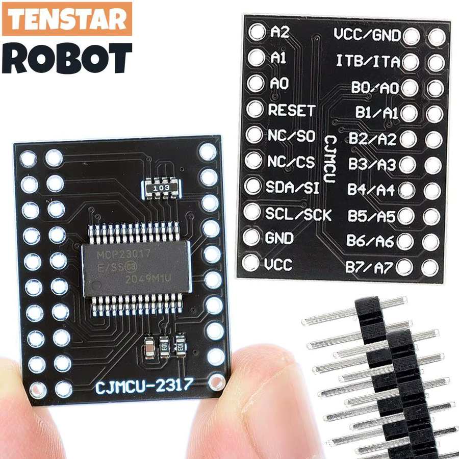 TENSTAR 2 Stück MCP23017 Serielles Schnittstellenmodul IIC I2C SPI Bidirektionaler 16-Bit I/O Expander in Schwarz - Bild 4