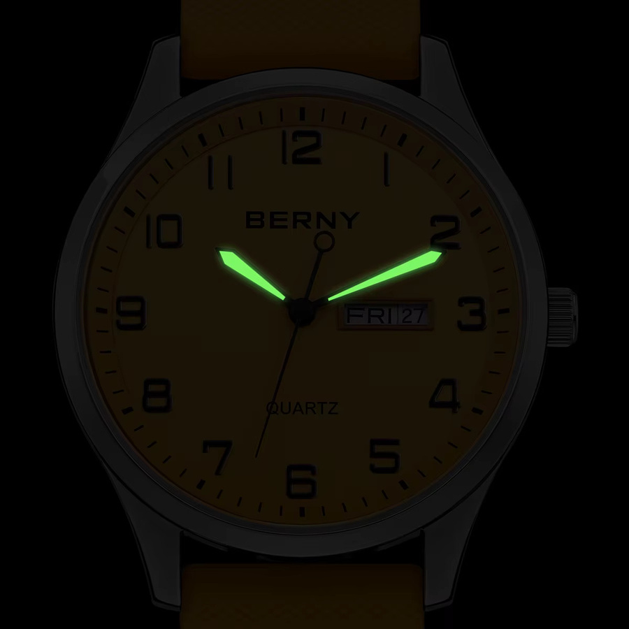 BERNY Armbanduhr Quarz, Silikonarmband, Schwarz, Herren - Bild 2