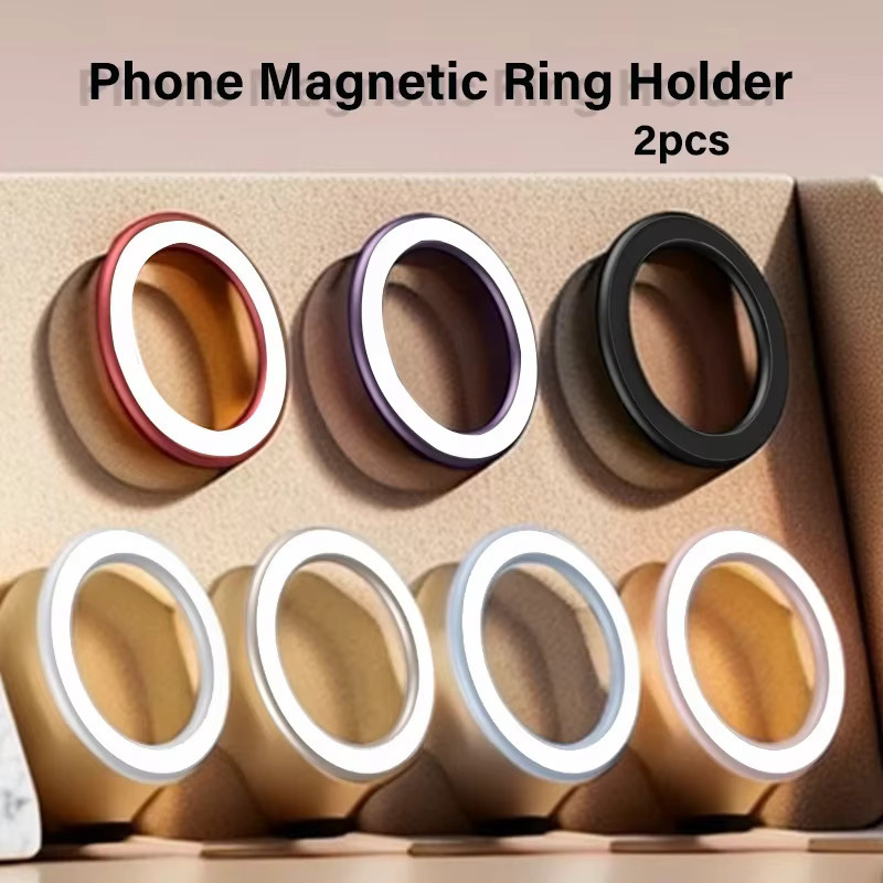 WSSHE Magnetischer Ringhalter für iPhone, Universeller Wand-Handy-Magnethalter und MagSafe-kompatibler Handy-Ständer in Blau - Bild 2