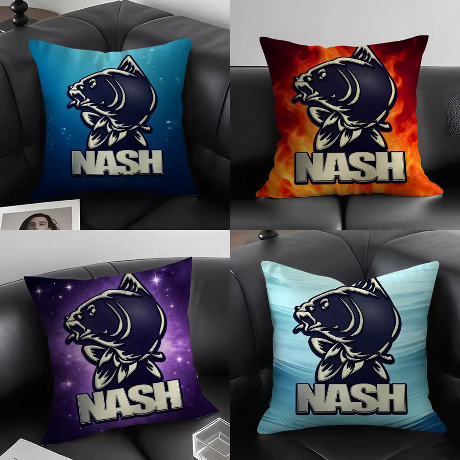 N-Nash Fishing Brand Kissenbezug aus ultraweichem Stoff mit verdecktem Reißverschluss, Schwarz und Blau, B/T/H: 30 x 30 x 30 cm - Bild 2