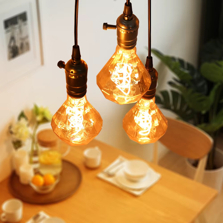 YNL E27 LED Retro Vintage Glühfadenlampe Spiralbirne, 4W, Warmweiß, Transparent - Bild 3