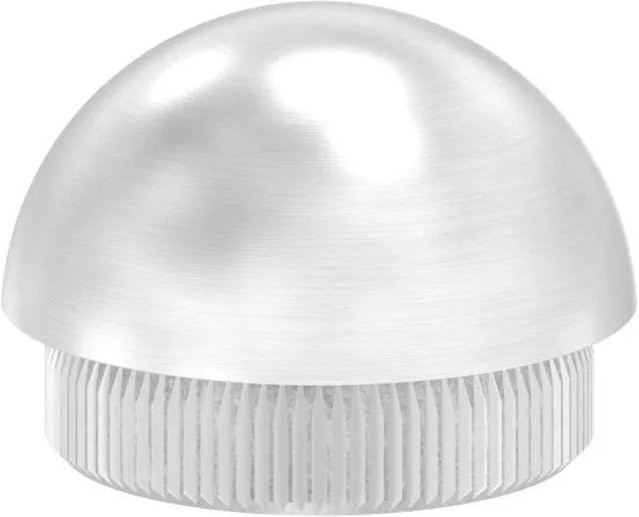FeNau Einsteckkappe aus V2A Edelstahl für halbrundes Rohr, Farbe: Silber, Durchmesser: 33,7 mm, Wandstärke: 2,5 mm - Bild 1