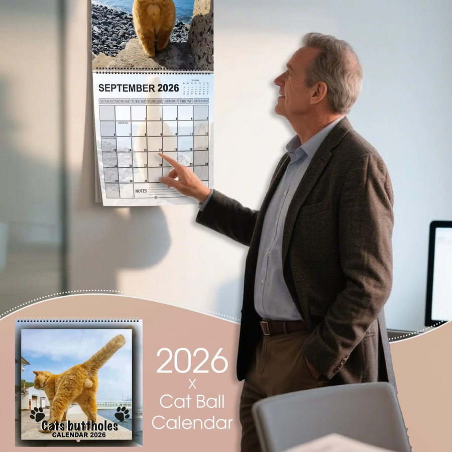 Wandkalender 2026 Katzenkugeln Monatsplaner 12 Monate B: 29 cm, H: 23 cm - Bild 4