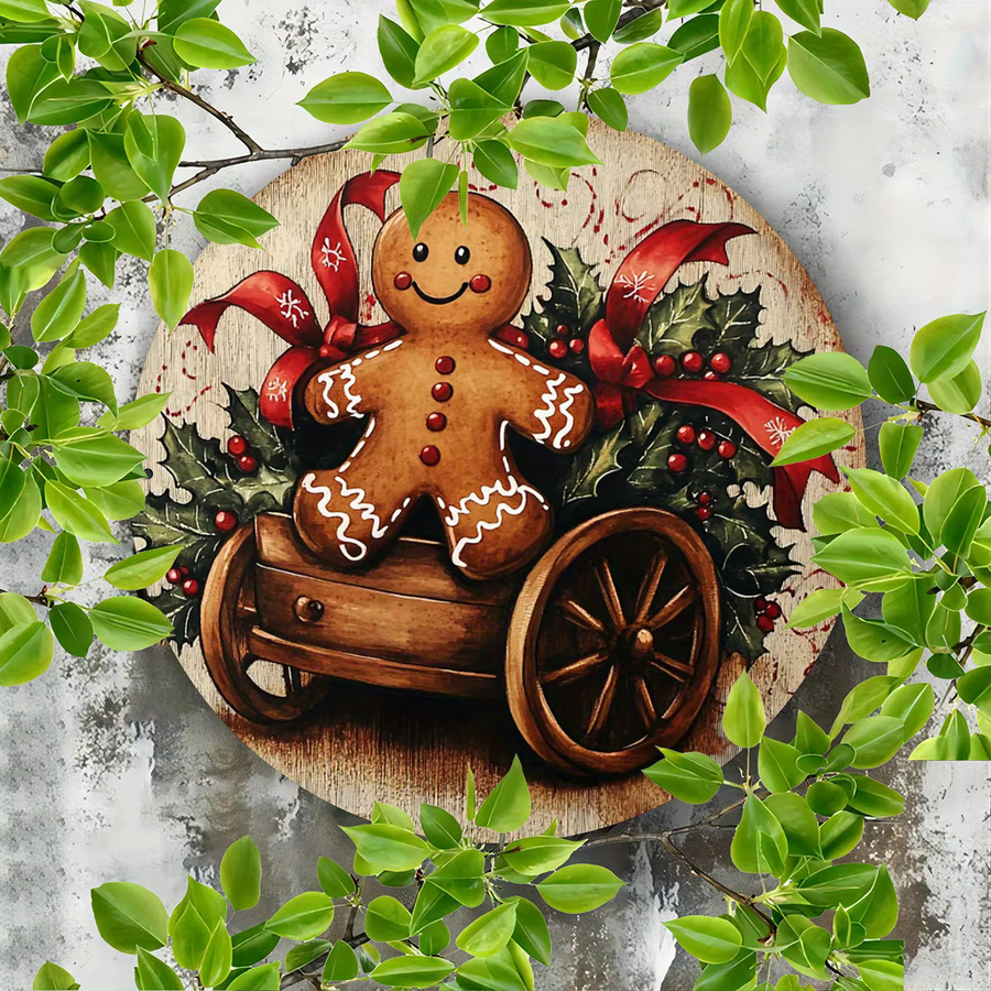 Rundes Lebkuchen-Metallschild von Potdemiel im Vintage-Design für Weihnachten, Durchmesser: 20,3 cm, Mehrfarbig - Bild 3