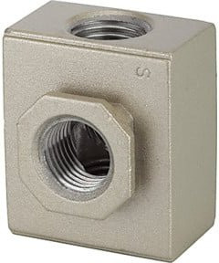 Riegler Verteiler G-mini mit 2 Abgängen, BG 200, G 1/4, PE 0 - 9 bar, Farbe: silver - Bild 1