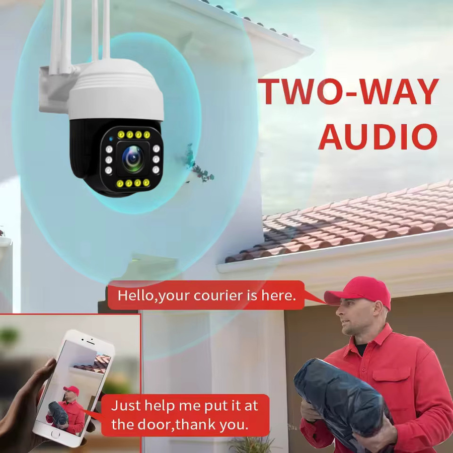 Tuya WLAN PTZ-Außenkamera mit 5MP Auflösung, 10-fach Zoom, Vollfarb-Nachtsicht und Bewegungserkennung in Weiß - Bild 1