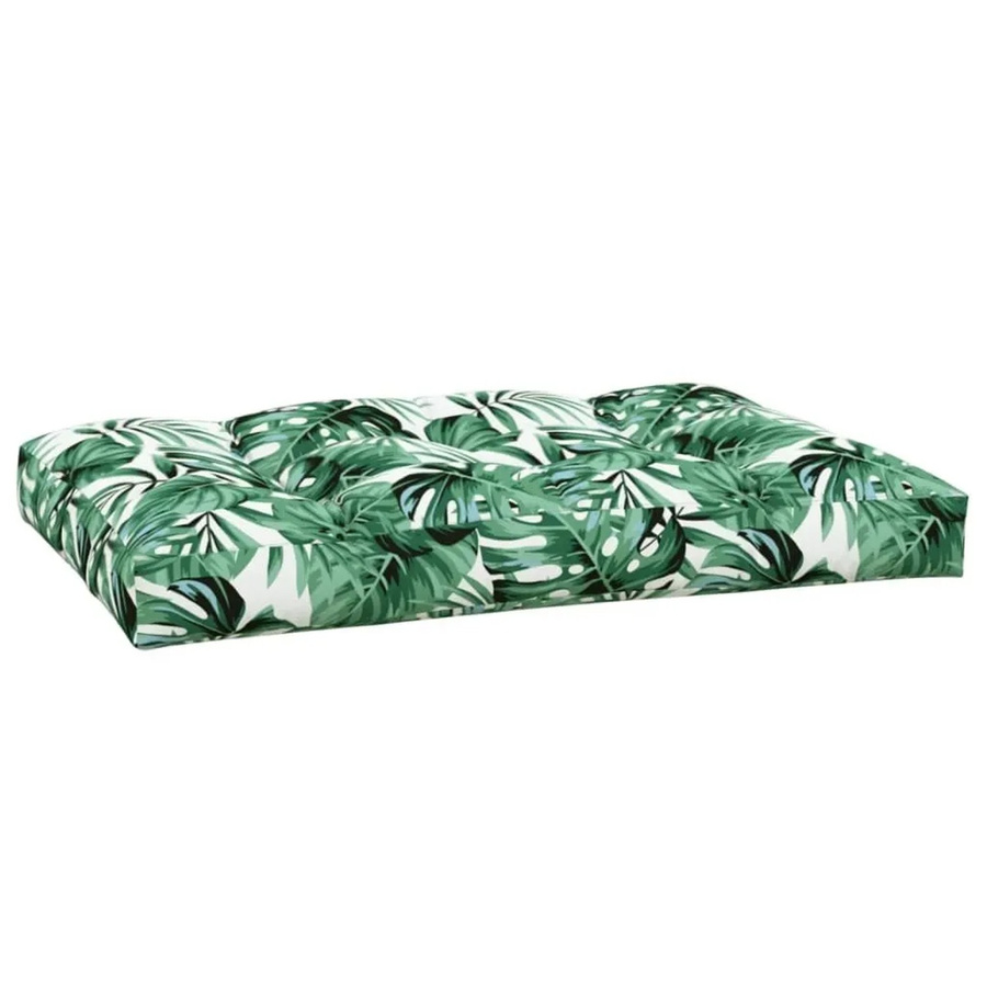 vidaXL Palettenkissen Blatt Grün, wasserabweisend und UV-beständig, B/T/H: 120 x 80 x 12 cm - Bild 2