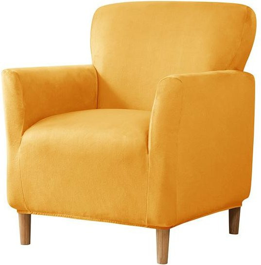 Yiran Furniture Elastischer Sesselbezug aus Samt in Gold, Waschbarer und Schmutzabweisender Stuhlschonner für Einzelsofas - Bild 1