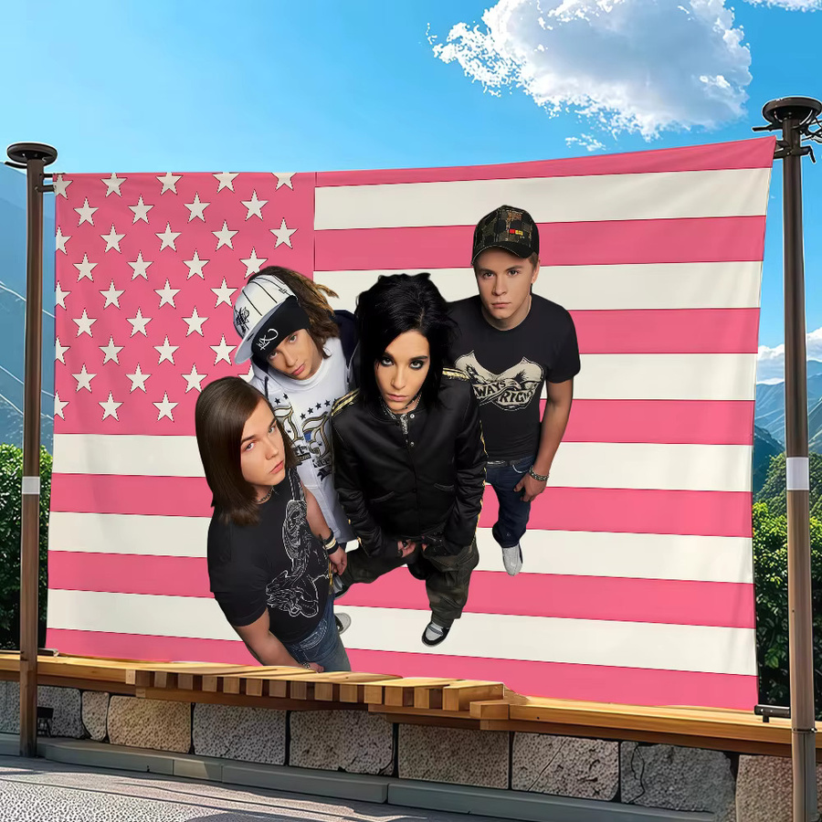 Warner Bros. Rock T-Tokio H-Hotel Flagge als Wandkunst Dekoration für Innen- und Außenbereich, B/H: 40 x 60 cm - Bild 5