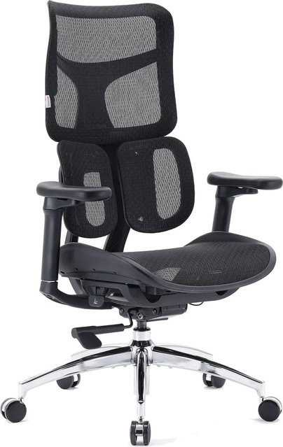 Sihoo Profi Bürostuhl S100-M301 in Schwarz mit Netzstoff, Armlehnen und Höhenverstellung - Bild 1