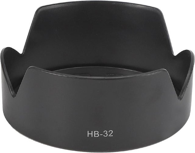 Andoer HB32 Gegenlichtblende aus Kunststoff in Schwarz für AFS DX 18-70mm und 18-135mm Objektive - Bild 1