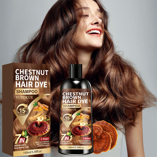 YUITIKUE Haarfärbeshampoo Kastanienbraun, 100 ml - Bild 1