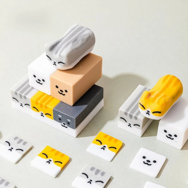 Kawaii Tier-Radiergummis mit Katzen- und Hundedesigns für Schüler und Bürobedarf - Bild 1