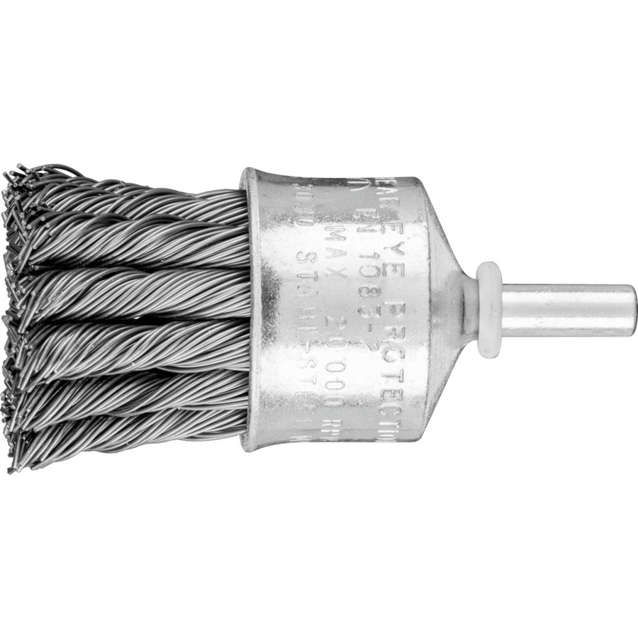 PFERD Pinselbürste gezopft PBG in Silber mit Stahl-Draht-Ø 0,50 mm, Durchmesser: 30 mm, Schaft-Ø: 6 mm - Bild 1